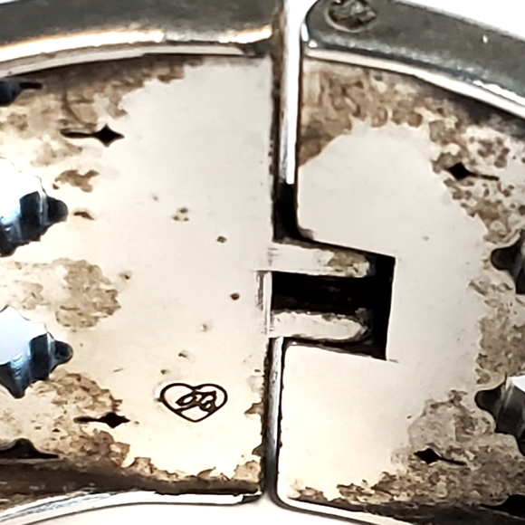 Brighton Wide Hinged Silver Tone Cut-Out Design Cuff Bangle - Picture 6 of 6